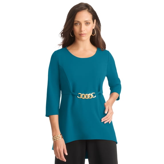 Jessica London Women's Plus Size High Low Buckle Tunic