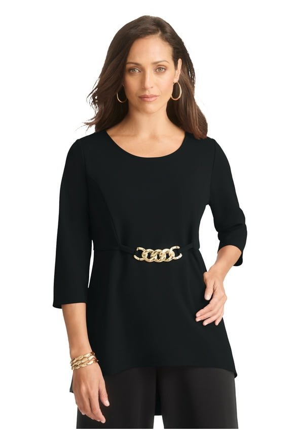 Women's Plus Size High Low Buckle Tunic
