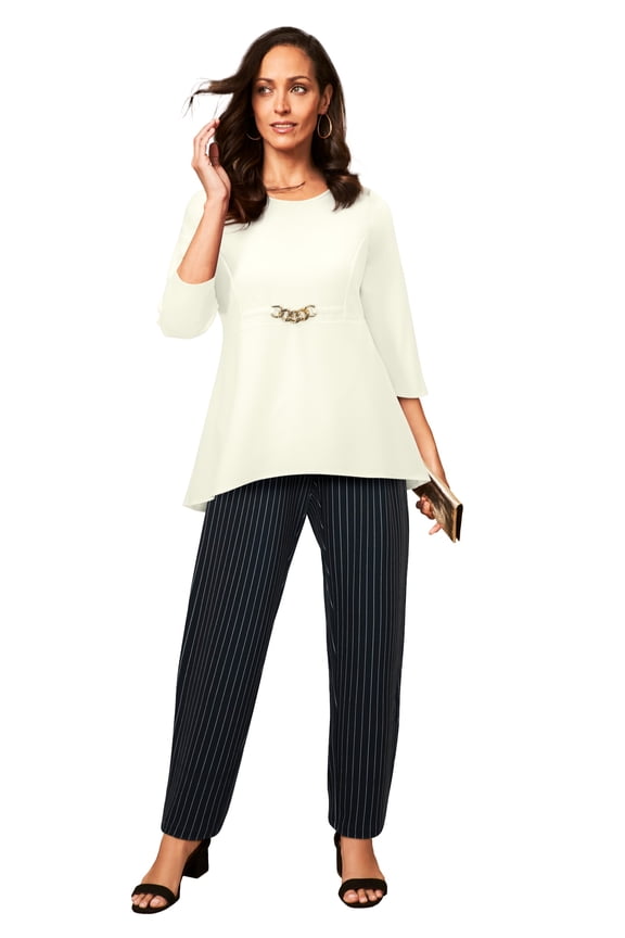 Women's Plus Size High Low Buckle Tunic