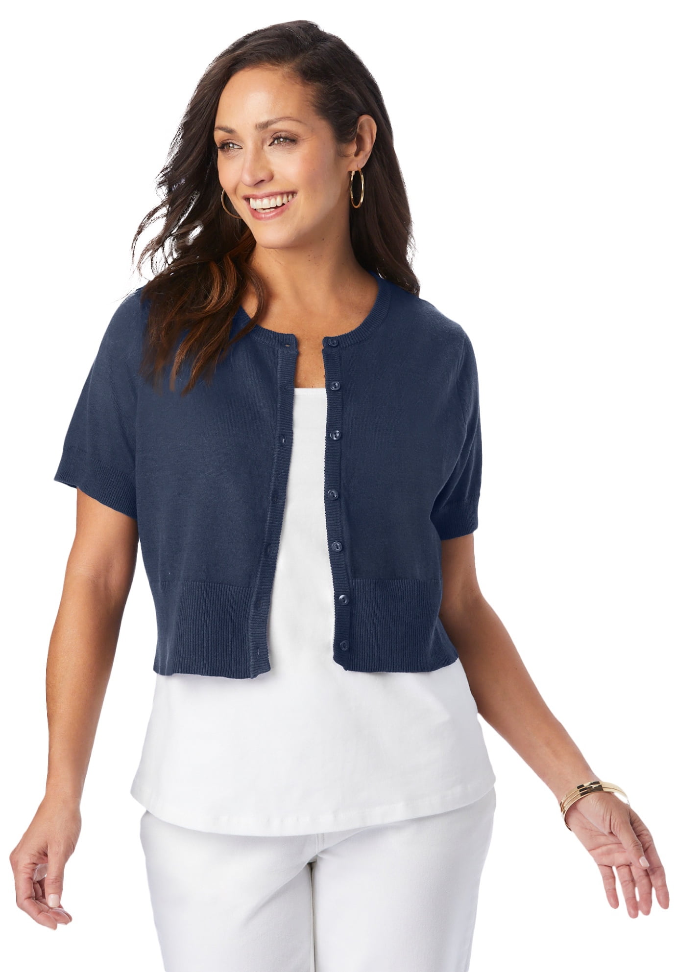 Jessica London Women s Plus Size Jewel Neck Shrug