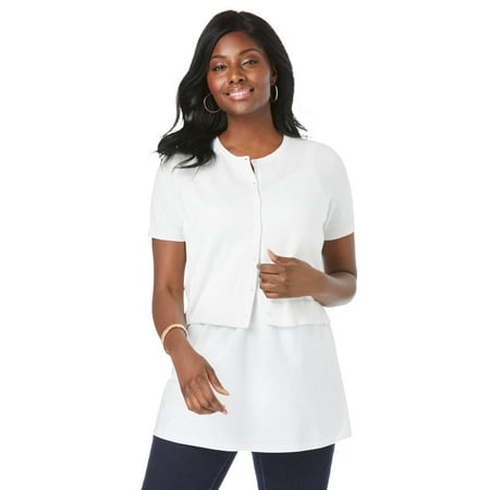 Jessica London Women's Plus Size Jewel-Neck Shrug