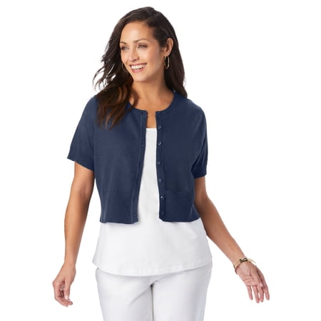 Jessica London Women's Plus Size Jewel-Neck Shrug