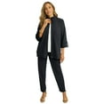 thumbnail image 1 of Jessica London Women's Plus Size Knit Crepe Winged Collar Set, 1 of 6