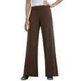 thumbnail image 1 of Jessica London Women's Plus Size Knit Palazzo Pant Wide Leg Stretch Dress Pants, 1 of 6