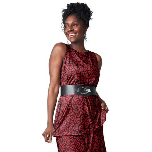 Jessica London Women's Plus Size Knit Tunic Tank Long Sleeveless Blouse