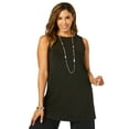 thumbnail image 1 of Jessica London Women's Plus Size Knit Tunic Tank Long Sleeveless Blouse, 1 of 5