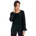thumbnail image 1 of Jessica London Women's Plus Size Lace Cuff Pullover, 1 of 6