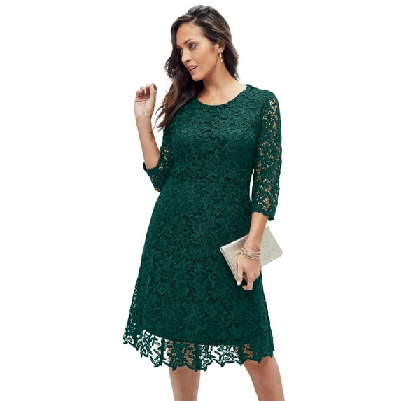 Jessica London Women's Plus Size Lace Fit & Flare Dress