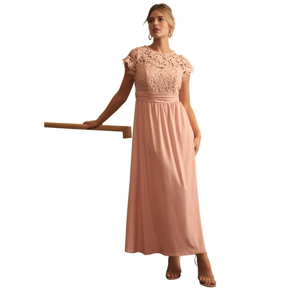 Jessica London Women's Plus Size Lace Maxi Dress