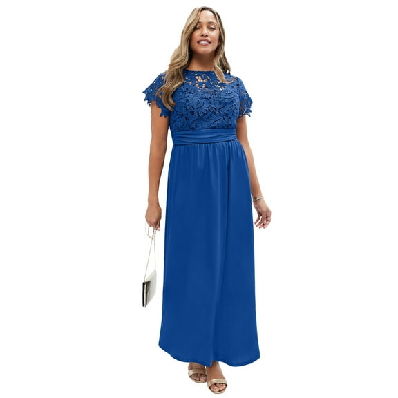 Jessica London Women's Plus Size Lace Maxi Dress