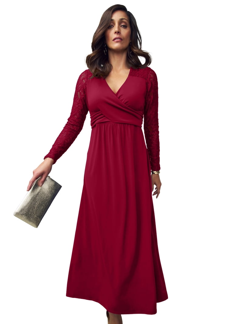 jessica london lace dress June + Vie Women's Plus Size Square-Neck Lace Dress