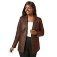 thumbnail image 1 of Jessica London Women's Plus Size Leather Blazer, 1 of 6