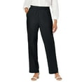thumbnail image 1 of Jessica London Women's Plus Size Lightweight Linen-Blend Straight-Leg Pants, 1 of 5