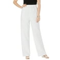thumbnail image 1 of Jessica London Women's Plus Size Lightweight Linen-Blend Straight-Leg Pants, 1 of 5