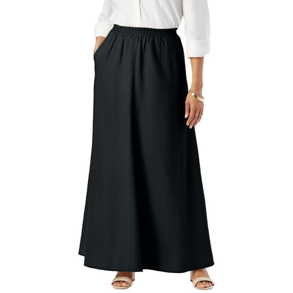 Jessica London Women's Plus Size Linen Maxi Skirt