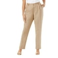 thumbnail image 1 of Jessica London Women's Plus Size Linen Pleat-Front Pant, 1 of 3