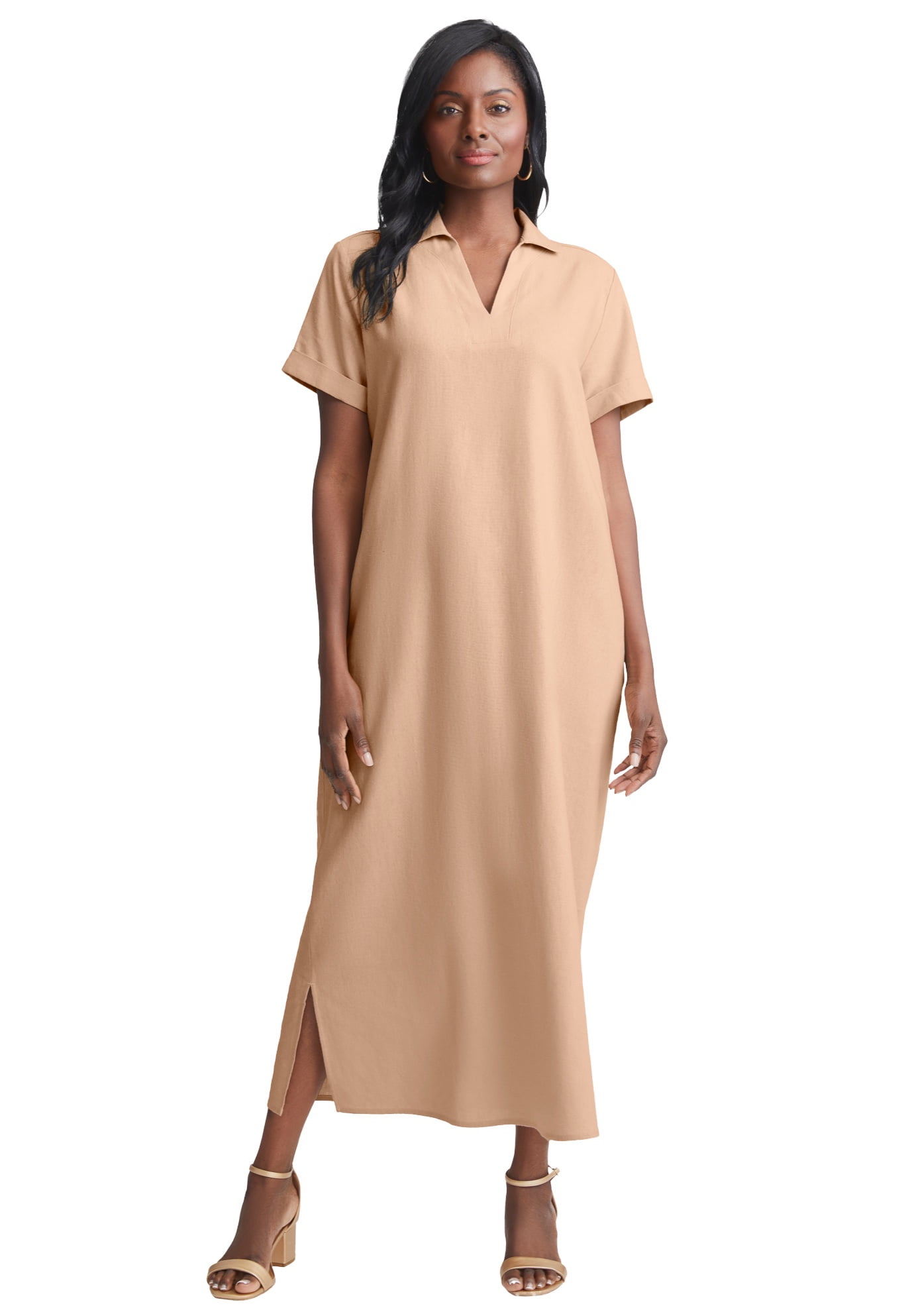 Jessica London Plus Size Women's Short Sleeve Maxi Dress Jessica London  Women's Plus Size Short Sleeve Fit and Flare Dress