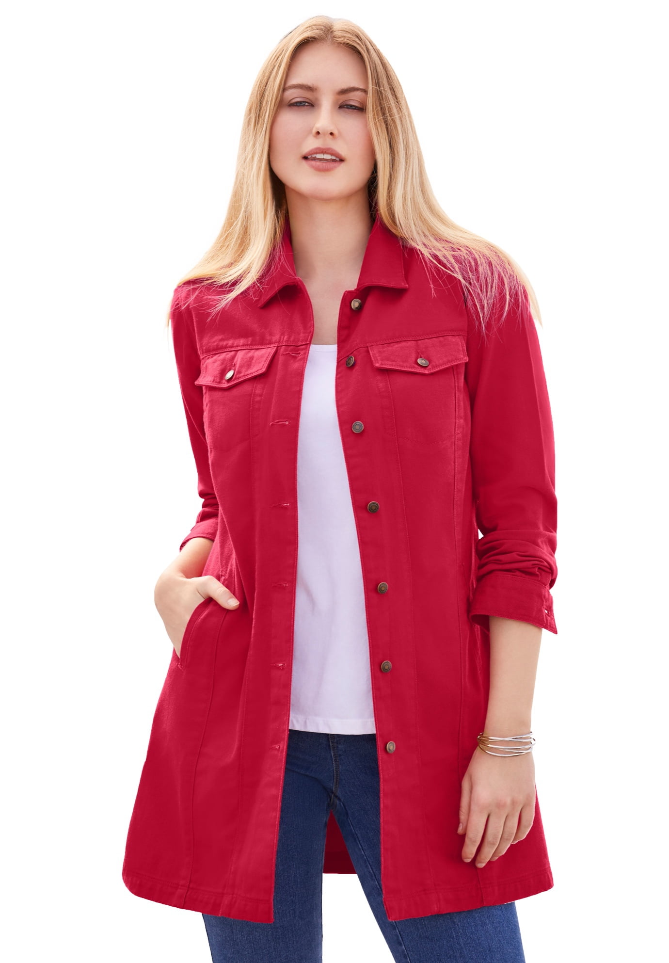 Womens denim shop jacket size 22