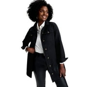 JESSICA LONDON Women's Plus Size Long Denim Jacket Oversized Jean Jacket