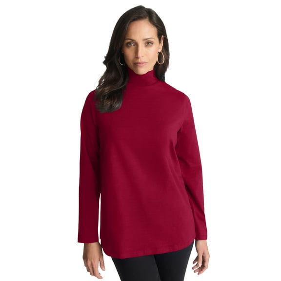 Jessica London Women's Plus Size Long Sleeve Mockneck Tee