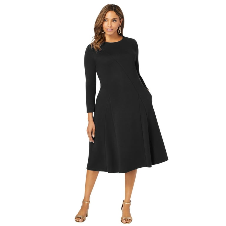 Jessica London Women s Plus Size Long Sleeve Stretch Ponte Dress