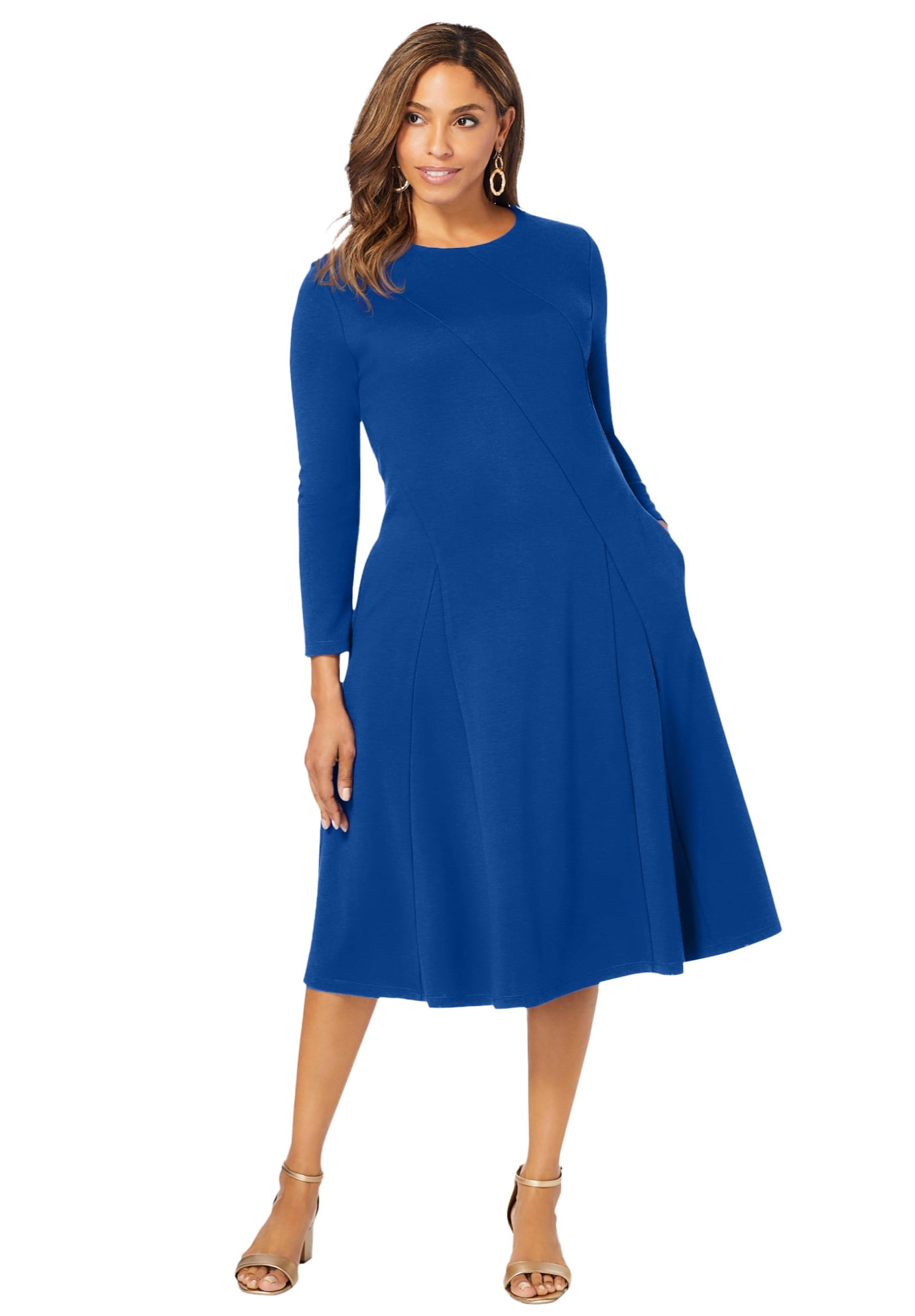 Jessica London Women s Plus Size Long Sleeve Stretch Ponte Dress