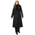 thumbnail image 1 of Jessica London Women's Plus Size Long Wool-Blend Coat With Faux Fur Collar, 1 of 4