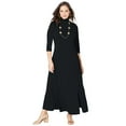 thumbnail image 1 of Jessica London Women's Plus Size Mockneck Slit Maxi Dress, 1 of 2