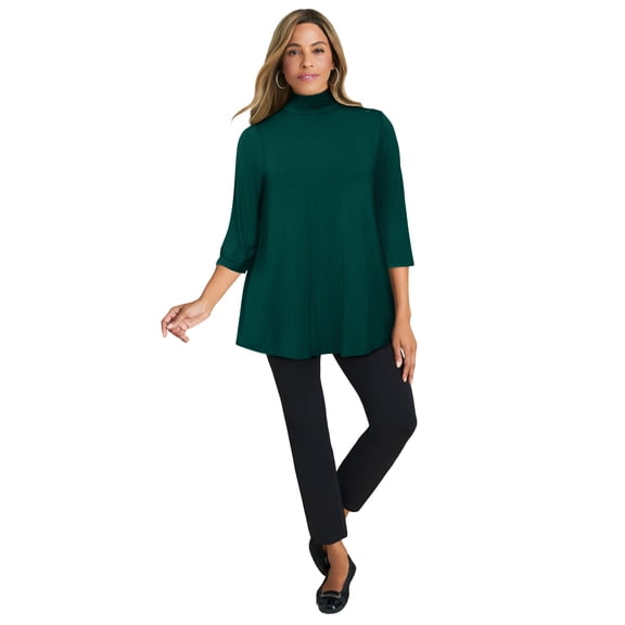 Jessica London Women's Plus Size Mockneck Swing Tunic