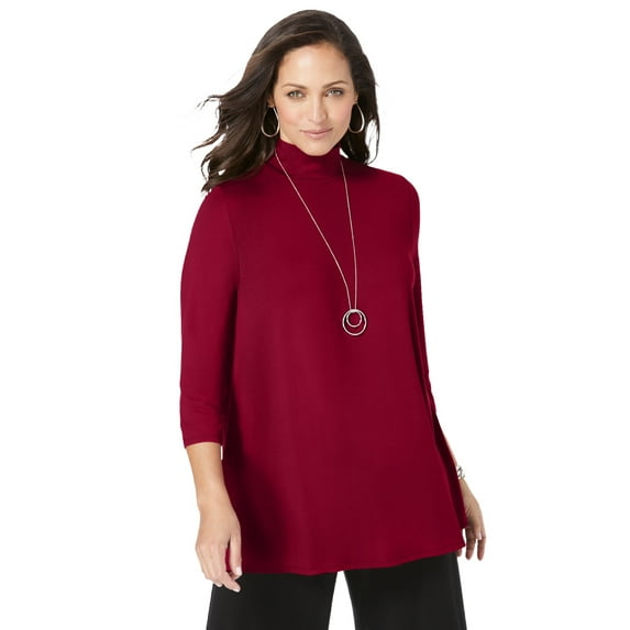 Jessica London Women's Plus Size Mockneck Swing Tunic