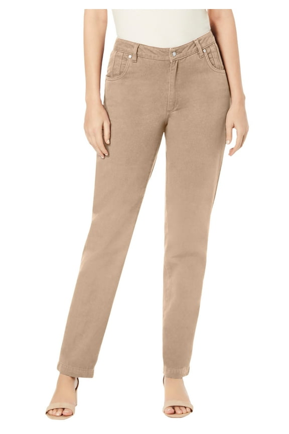 Women's Plus Size Petite Classic Cotton Denim Straight-Leg Jean