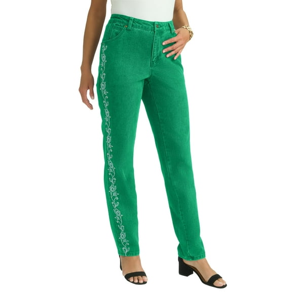 Jessica London Women's Plus Size Petite Classic Cotton Denim Straight-Leg Jean