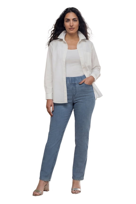 Women's Plus Size Petite Comfort Waist Stretch Denim Straight-Leg Jean