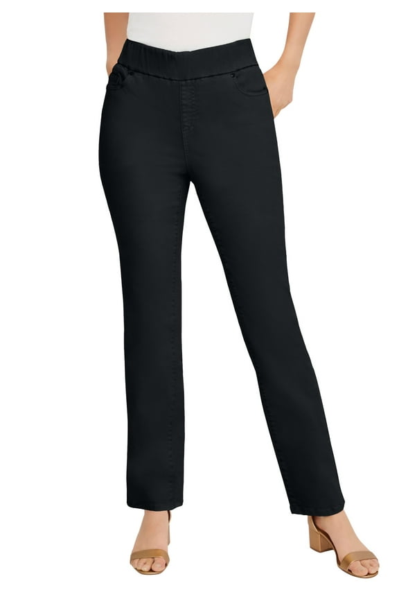 Women's Plus Size Petite Comfort Waist Stretch Denim Straight-Leg Jean