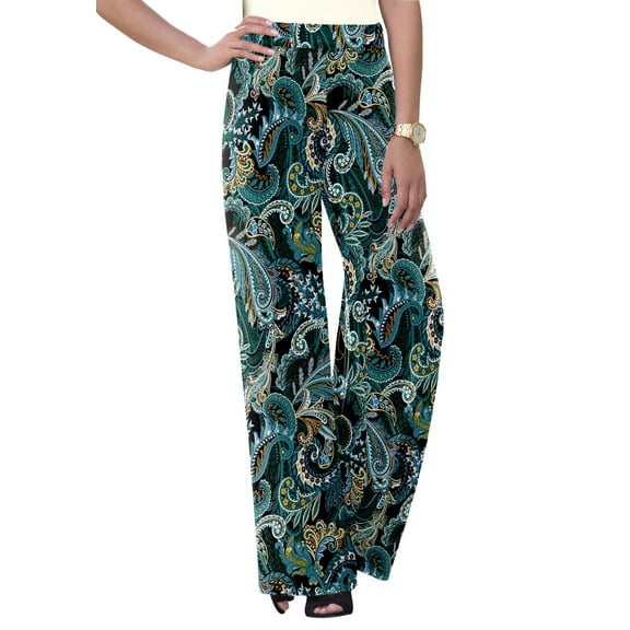 Jessica London Women's Plus Size Petite Everyday Stretch Knit Wide Leg Pant