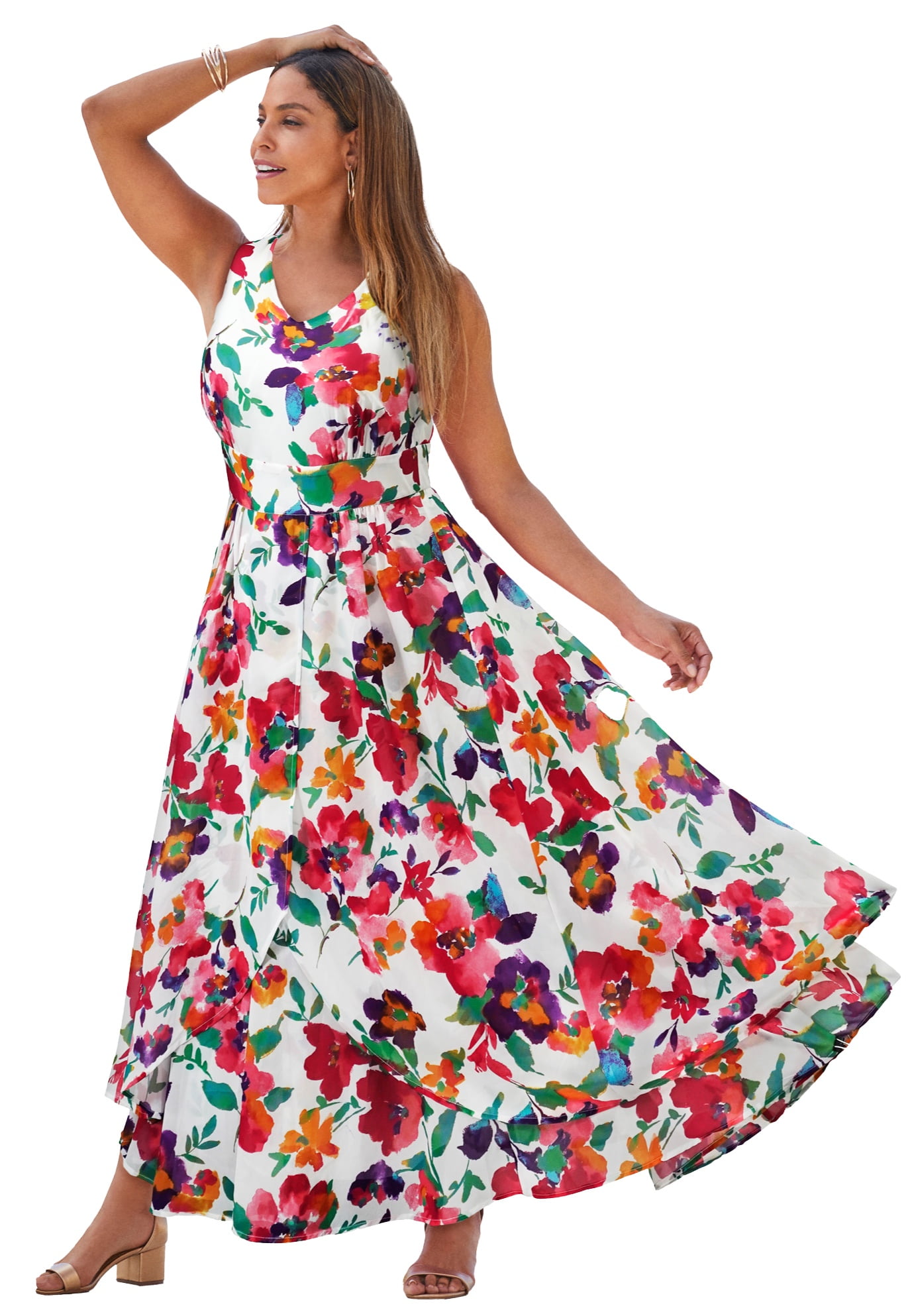 Jessica London Women's Plus Size Petite Georgette Flyaway Maxi Dress -  Walmart.com