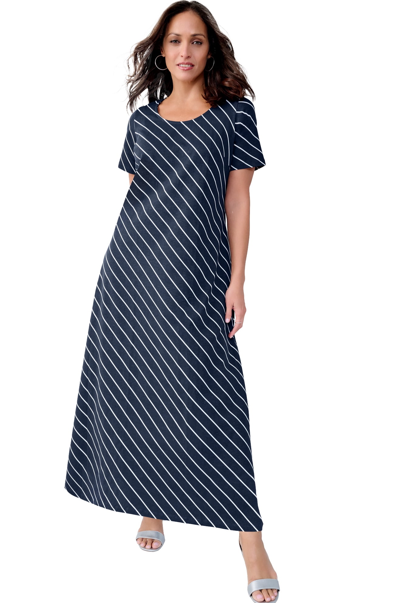 petite t shirt maxi dress Jessica London Petite Stretch Cotton T-Shirt Maxi Dress