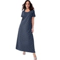 thumbnail image 1 of Jessica London Women's Plus Size Petite Stretch Cotton T-Shirt Maxi Dress, 1 of 2