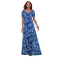 thumbnail image 1 of Jessica London Women's Plus Size Petite Stretch Cotton T-Shirt Maxi Dress, 1 of 2