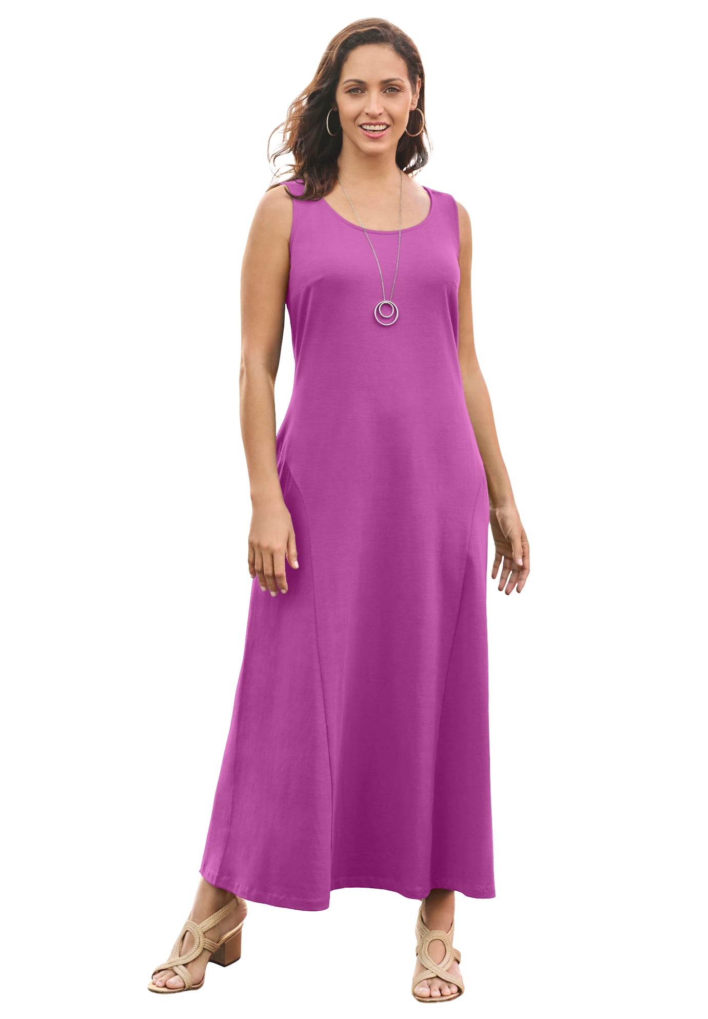 jessica london plus size women's stretch cotton t-shirt maxi dress Jessica London Petite Stretch Cotton T-Shirt Maxi Dress