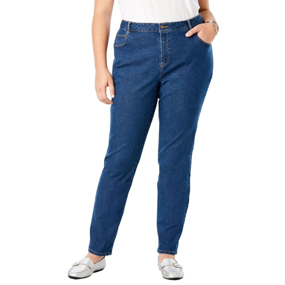 Jessica London Women's Plus Size Petite True Fit Stretch Denim Straight Leg Jean