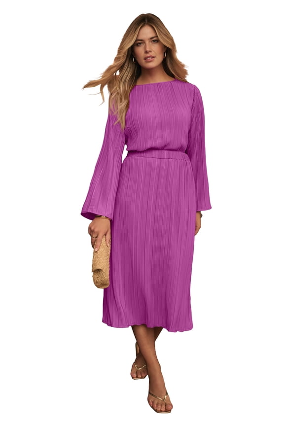 Women's Plus Size Plisse Midi Skirt