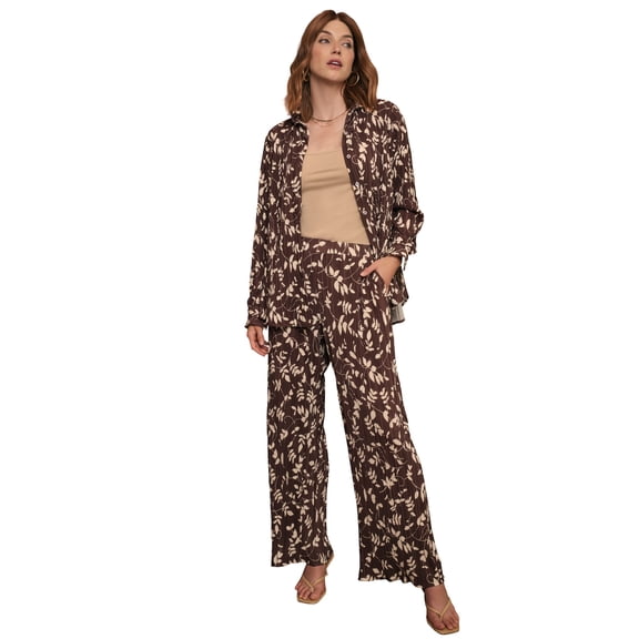 Jessica London Women's Plus Size Plisse Wide-Leg Trouser