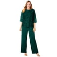 thumbnail image 1 of Jessica London Women's Plus Size Popover Elastic Waist Wide Leg Lace Jumpsuit, 1 of 4