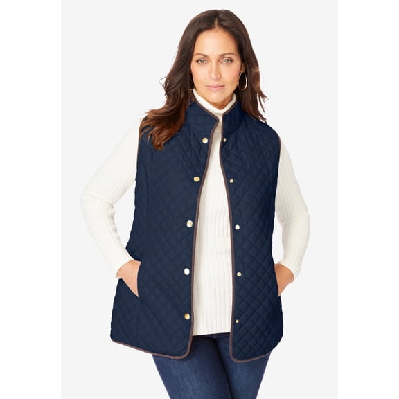 Jessica London Women's Plus Size Quilted Vest