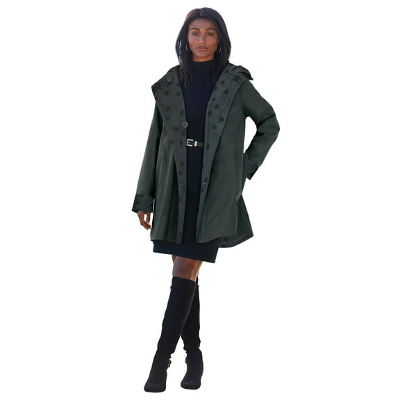 Jessica London Women's Plus Size Reversible A-Line Raincoat