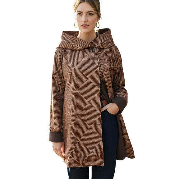 Jessica London Women's Plus Size Reversible A-Line Raincoat