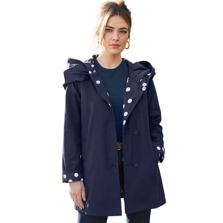 Jessica London Women's Plus Size Reversible A-Line Raincoat
