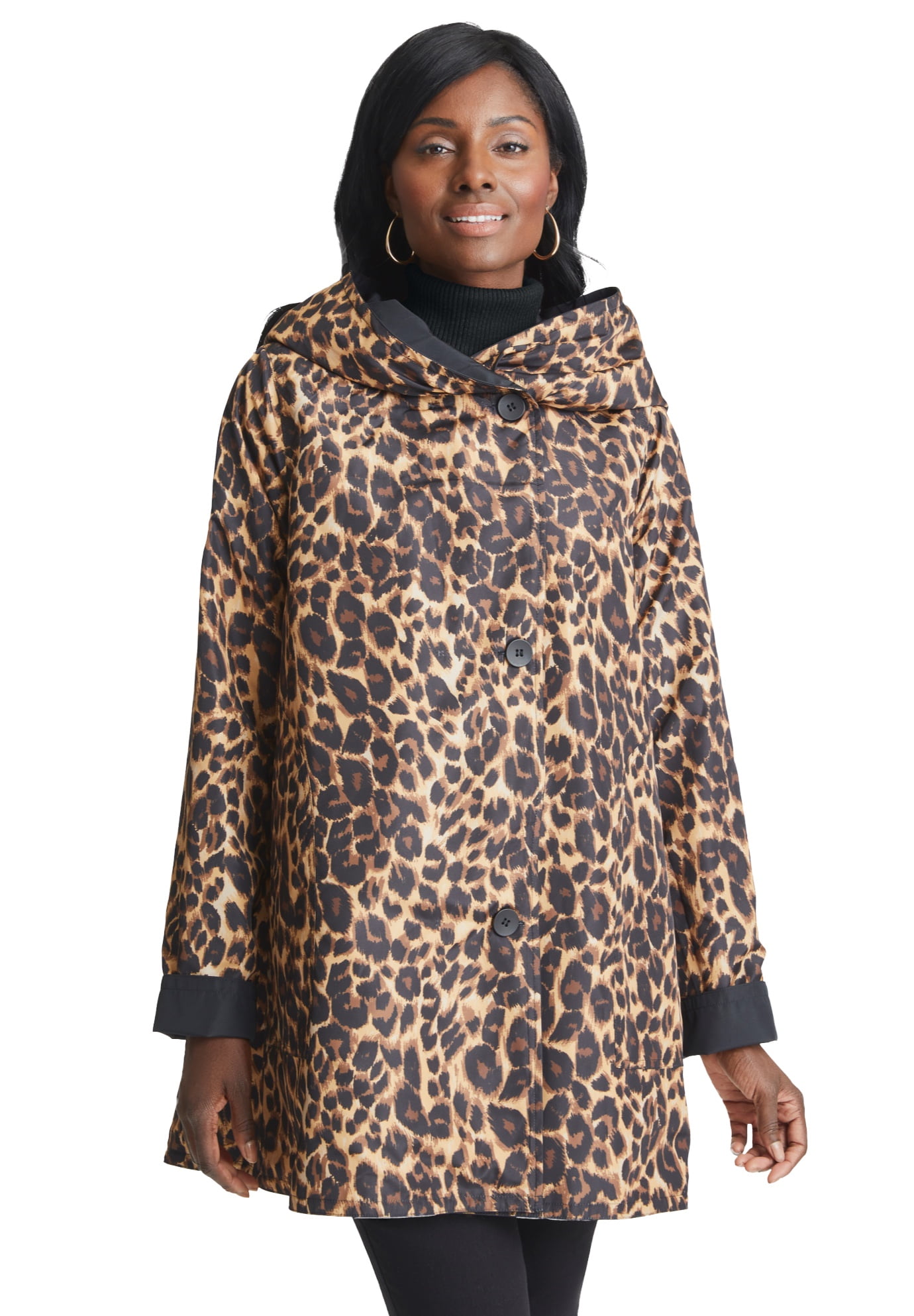 Jessica London Women s Plus Size Reversible A Line Raincoat