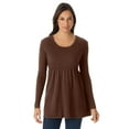 thumbnail image 1 of Jessica London Women's Plus Size Ribbed Baby Doll Tunic Sweater, 1 of 5